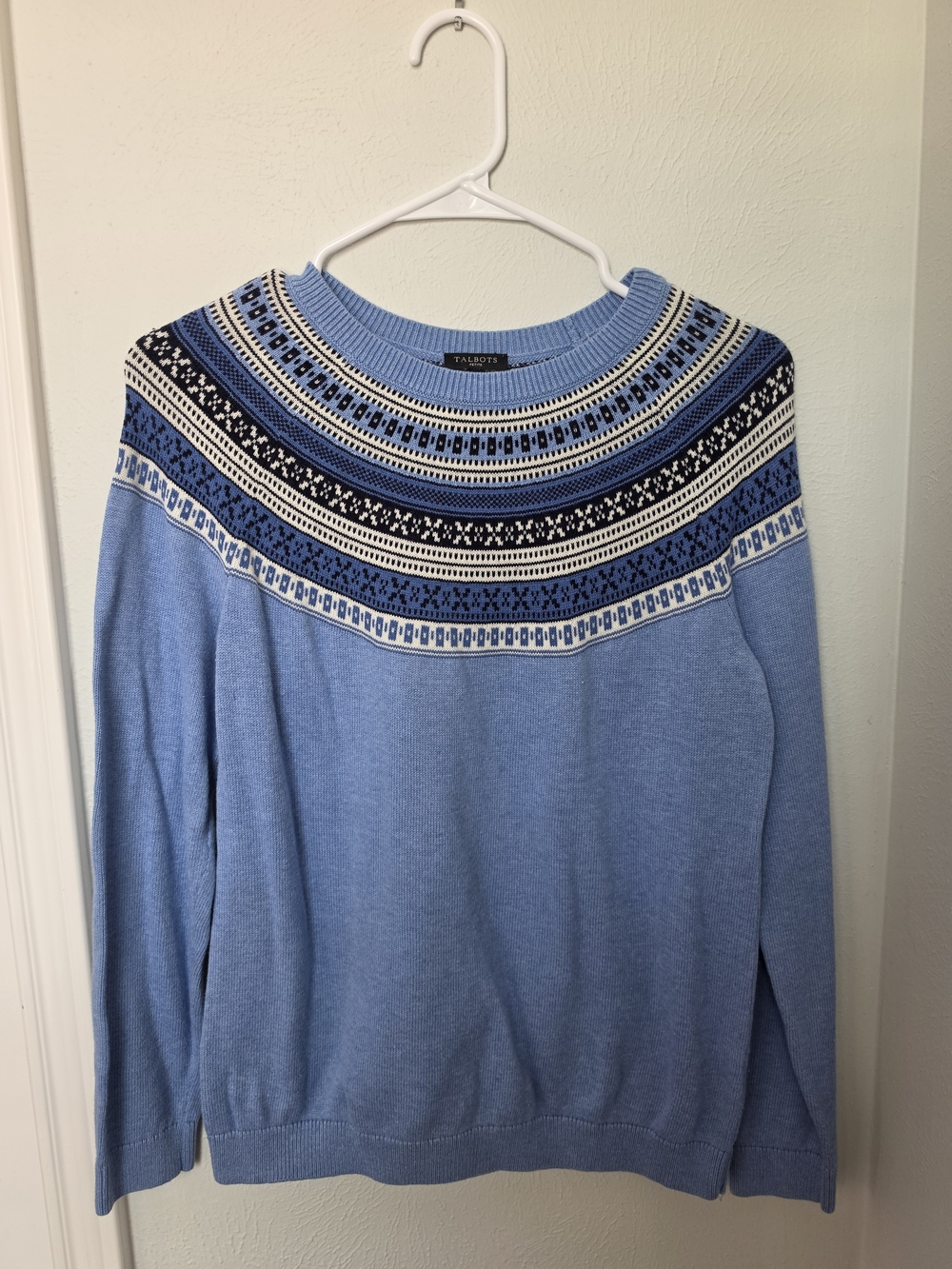 Talbots Petite Fair Isle Cashmere Blend Sweater